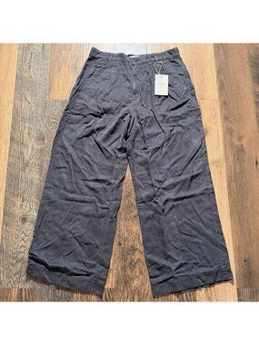 Everlane The Tencel Twill Pleated Chino Women's Size 14 in Forged Iron NWT!